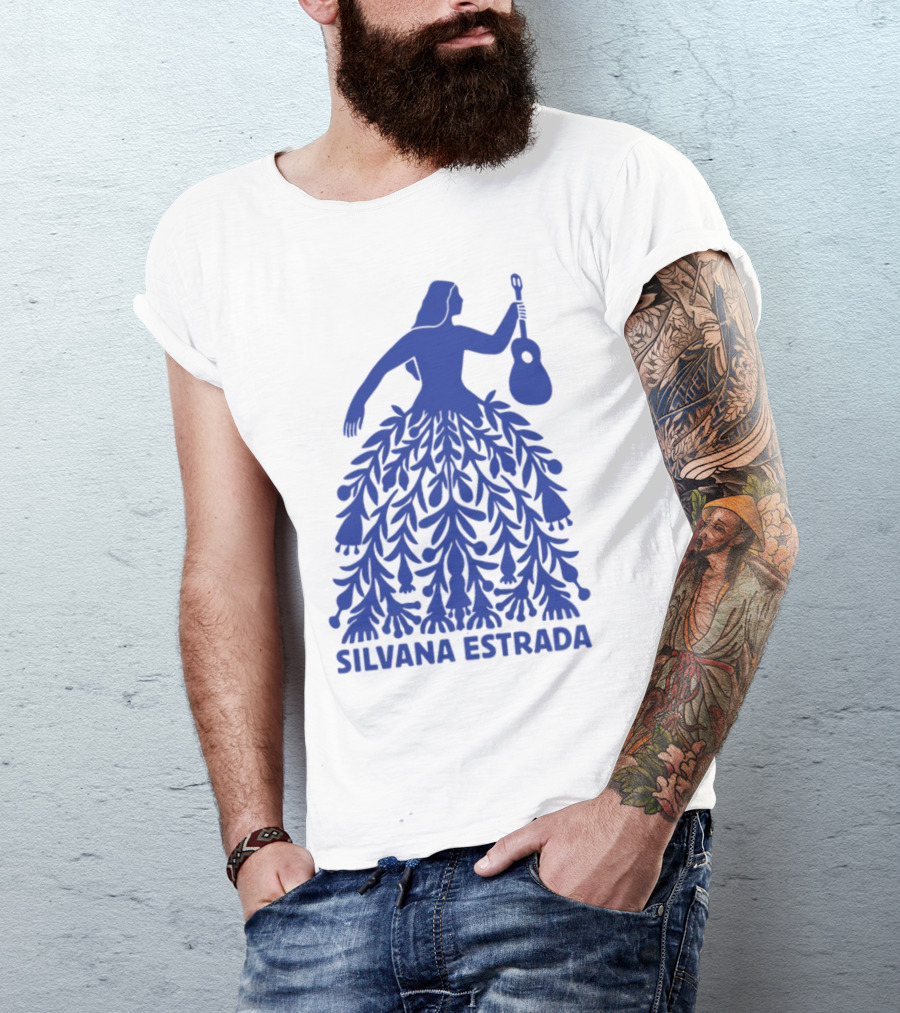 Silvana Estrada Blue Dress Guitar Motif T-Shirt