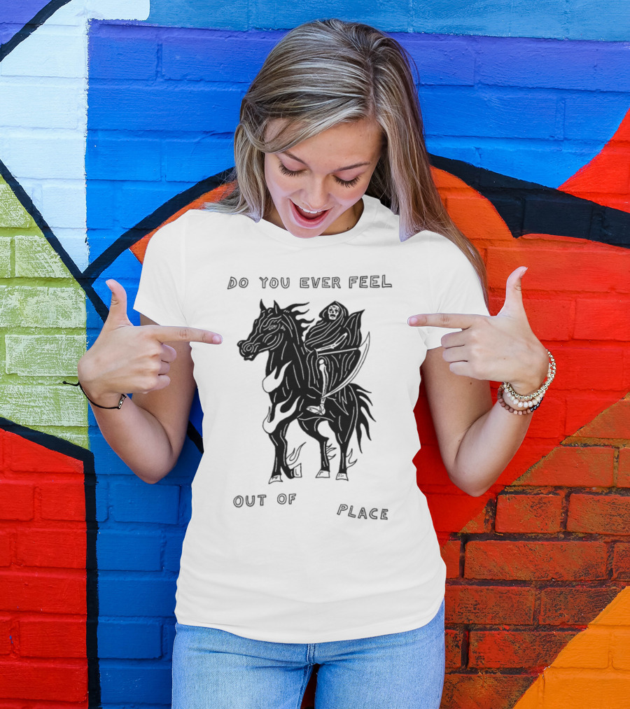 Heavyslime Do You Ever Feel Out Of Place Grim Reaper On Horse With Scythe T-Shirt
