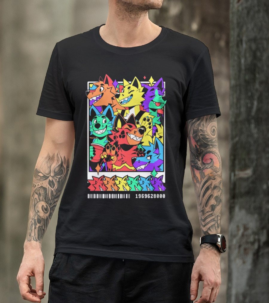 Nomadcomplex Pawlaroid Pride Colorful Wolf Characters Barcode 1969628000 T-Shirt