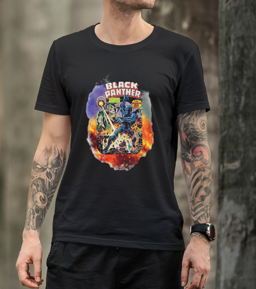 Black Panther Comics Explosive Action The Six-Million Year Man T-Shirt