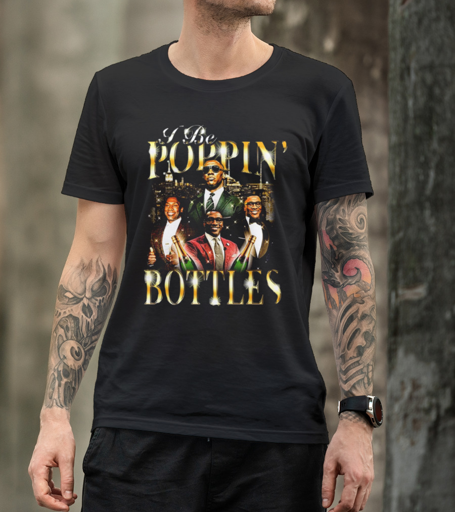 Notsafeforwear Shop I Be Poppin Bottles City Lights T-Shirt