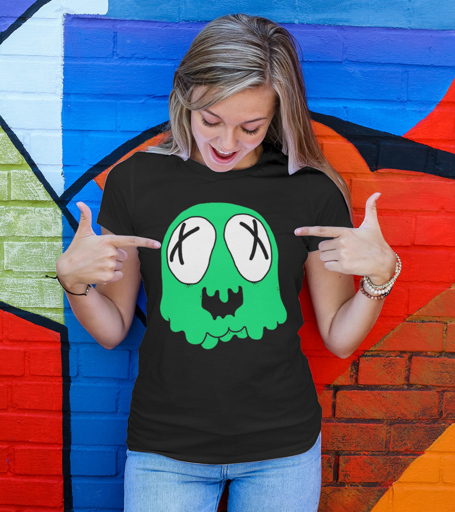Sludge Life Shop Ghost Green Blob With X Eyes T-Shirt