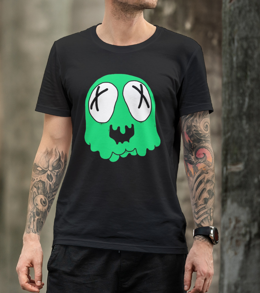 Sludge Life Shop Ghost Green Blob With X Eyes T-Shirt