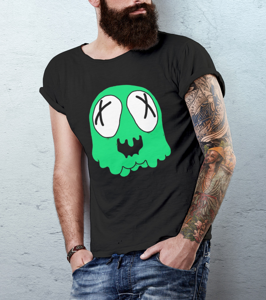 Sludge Life Shop Ghost Green Blob With X Eyes T-Shirt