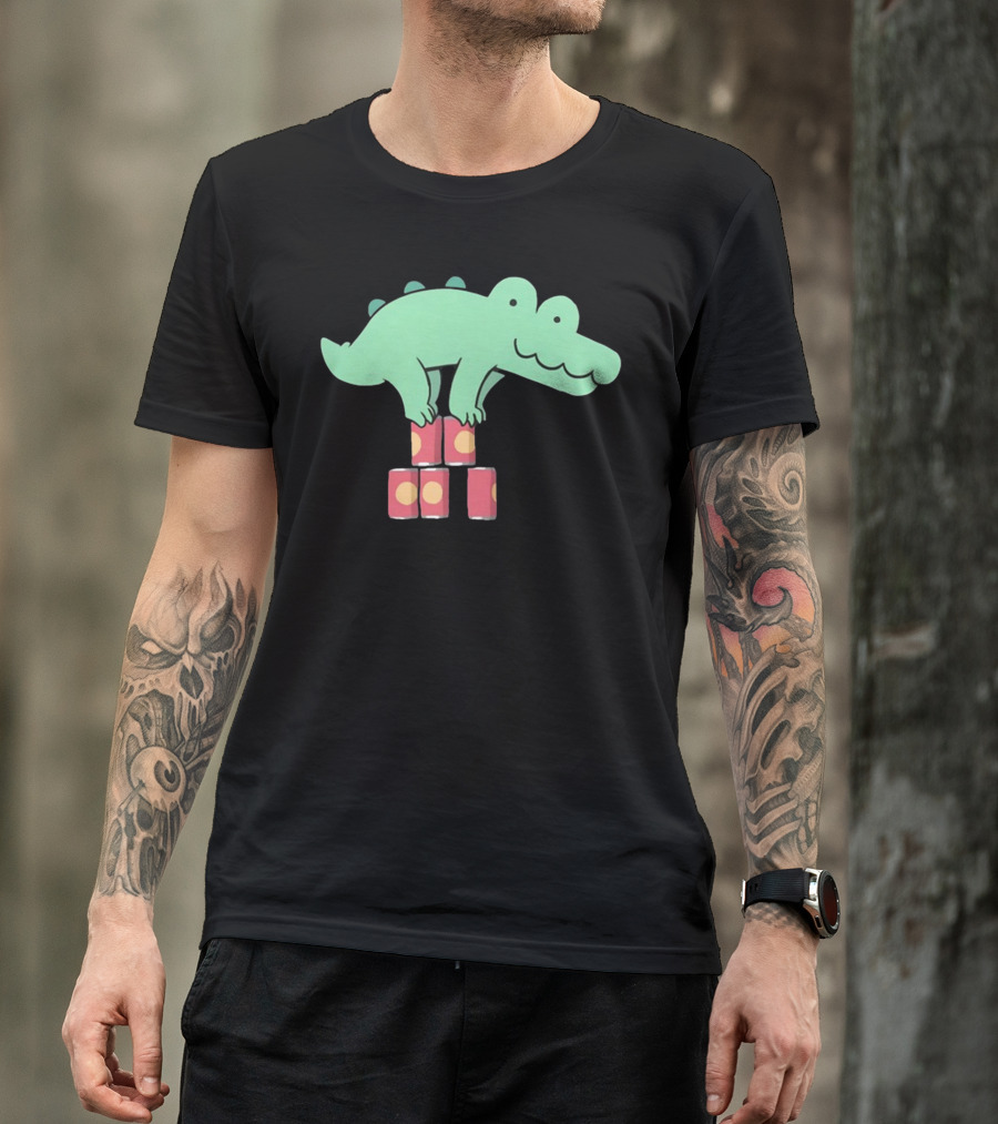Deadlycomics Orlando Alligator Balancing On Cans T-Shirt