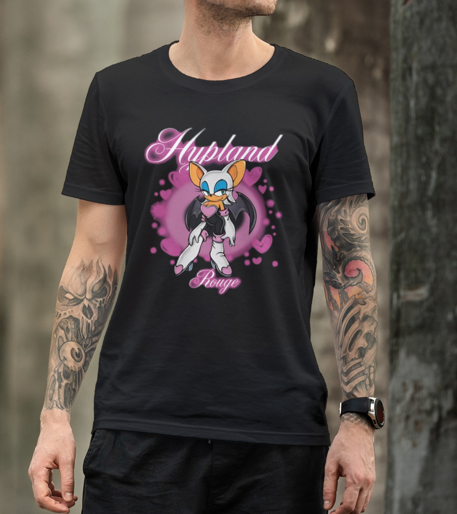 Hypland Rouge Bat Character Surrounded By Pink Hearts T-Shirt