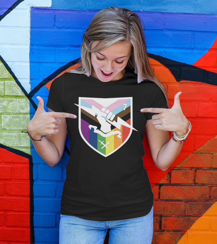 Bungie Pride Progress Flag Fist Lightning Shield T-Shirt