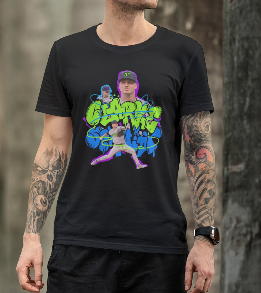 Clarke Schmidt NY Street Graffiti Pitcher T-Shirt
