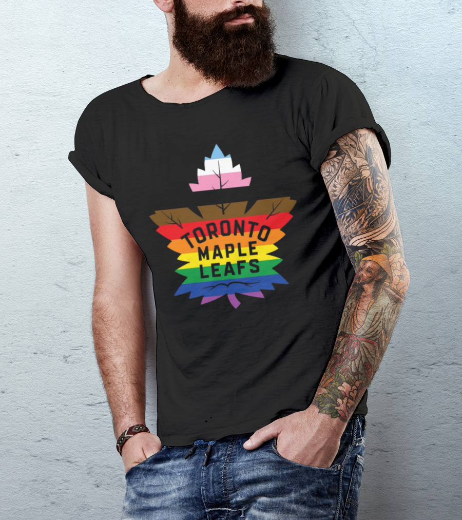 Toronto Maple Leafs Pride Leaf Logo Love All Hate None T-Shirt