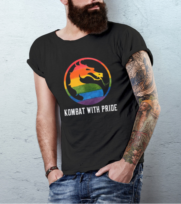 Kombat With Pride Rainbow Dragon Emblem T-Shirt
