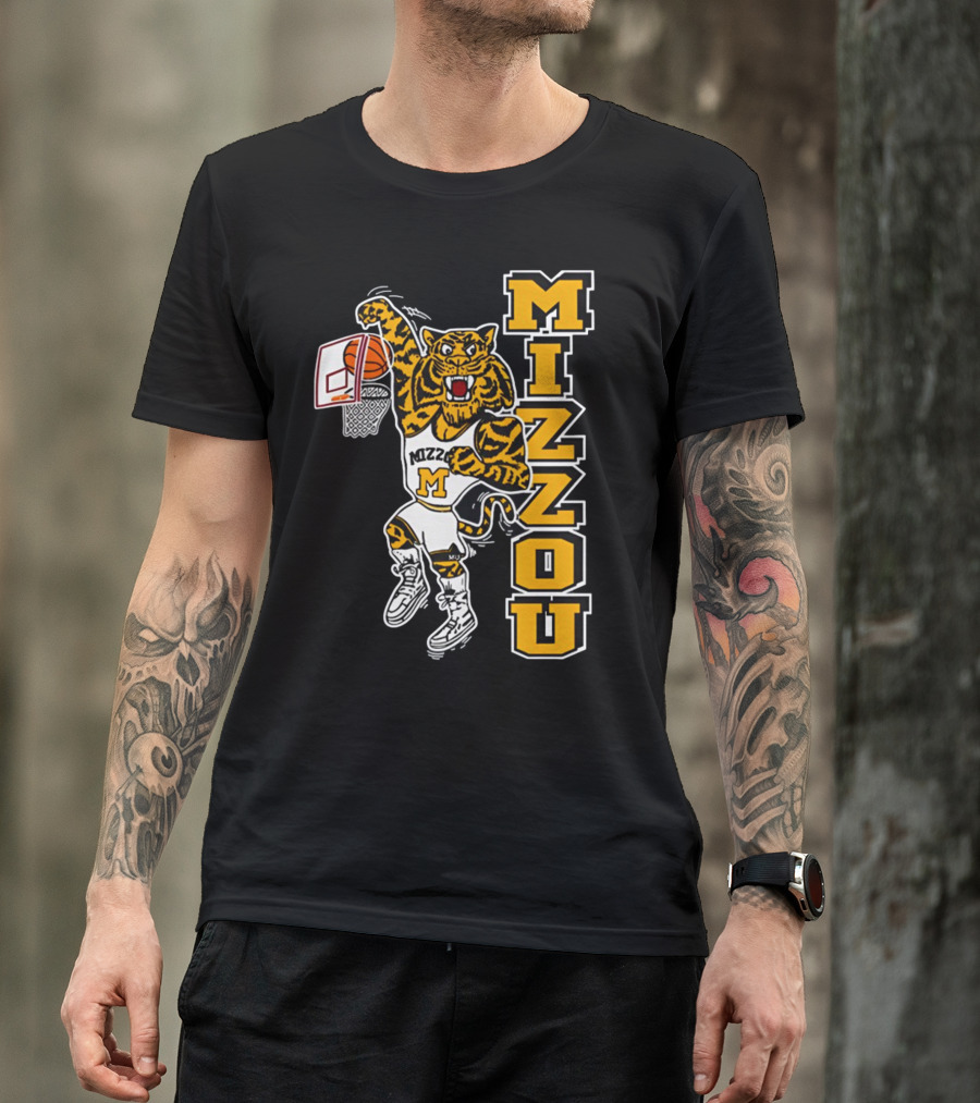 Mizzou Missouri Tiger Basketball Slam Dunk T-Shirt