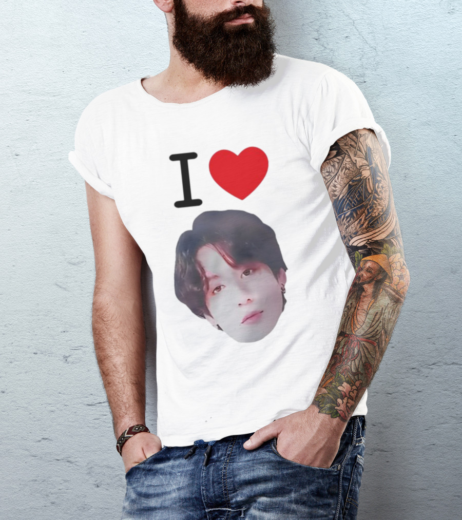 Connor Price I Love Jungkook BTS Face Heart T-Shirt