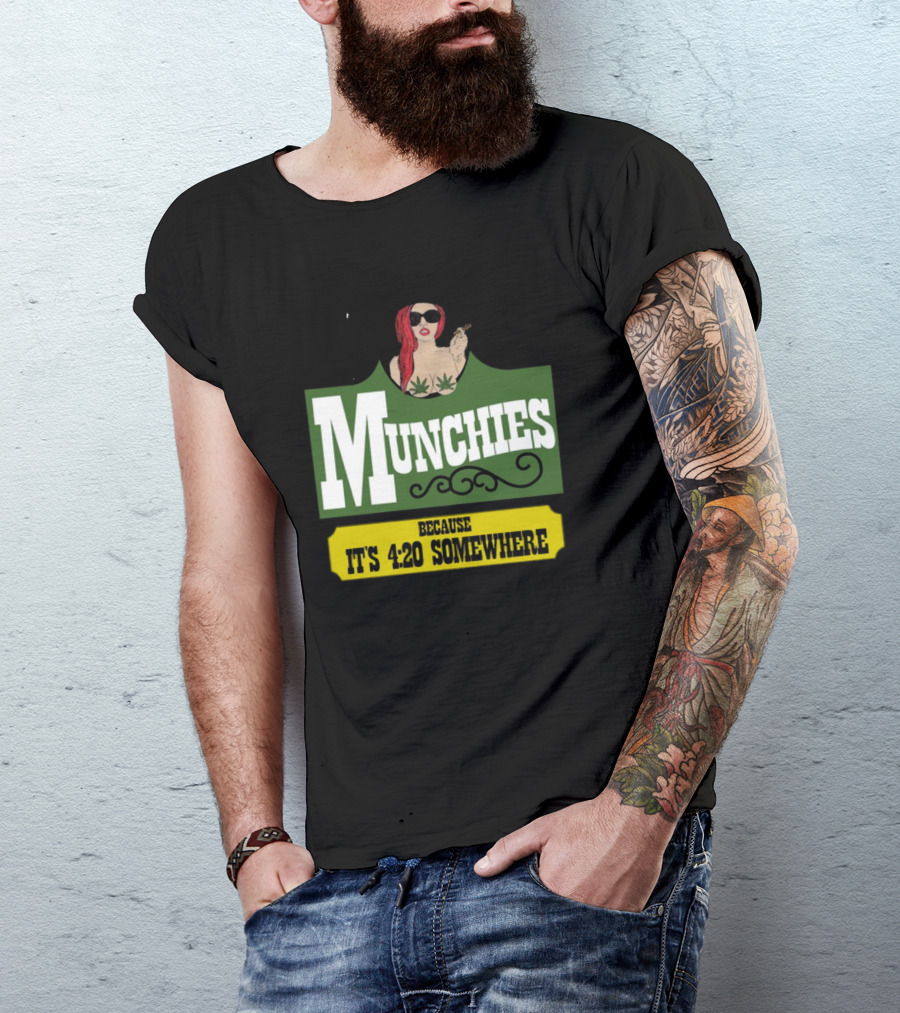 Munchies With Redhead Smoking And Cannabis Leaves Because It's 4:20 Somewhere T-Shirt