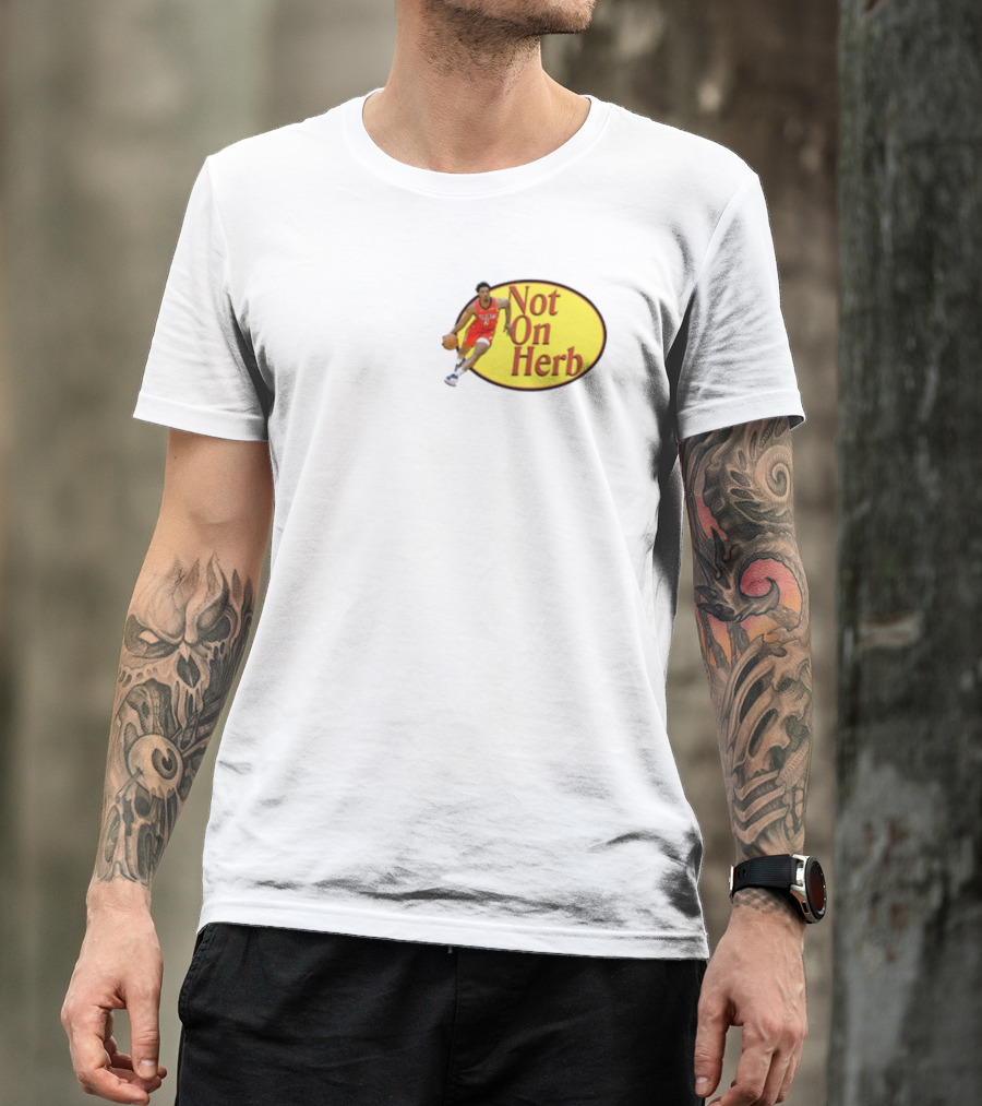 Not On Herb Basketball Player In Red Jersey T-Shirt