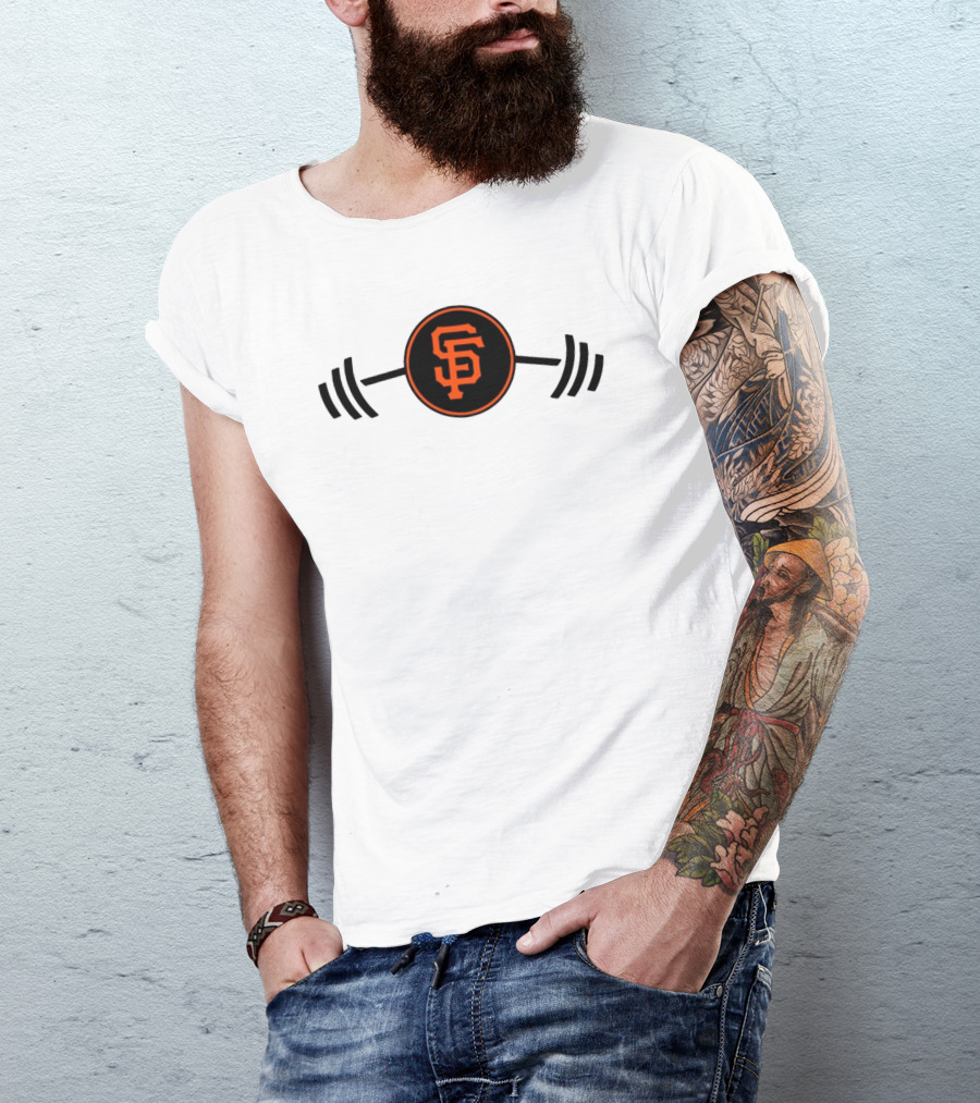 Mitch Haniger San Francisco Giants Barbell Logo Fitness T-Shirt