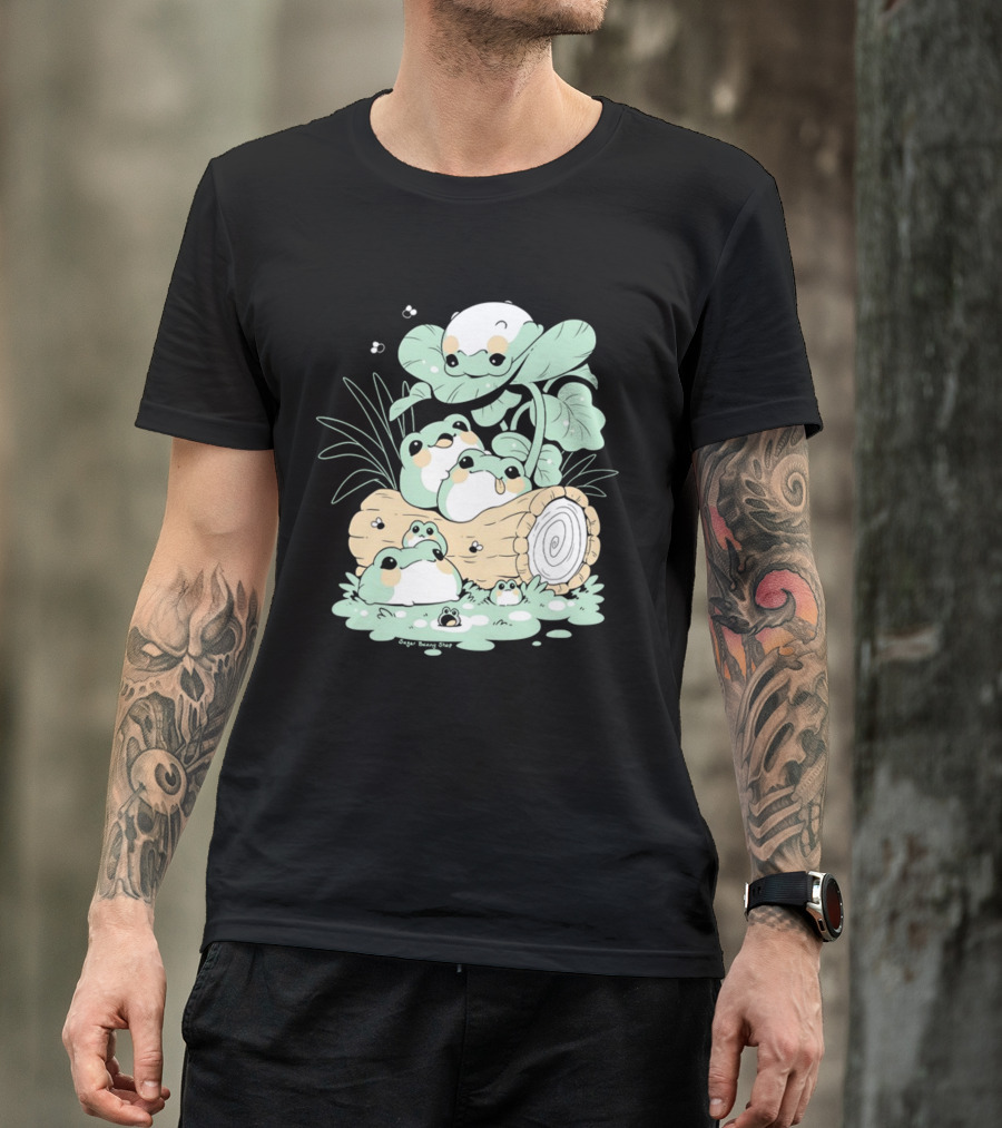 Sugoi Bunbu Shop Blob Frogs Log And Leaves T-Shirt
