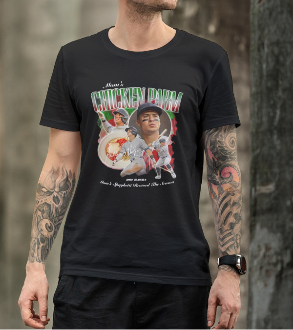 Mom's Chicken Parm Mom's Spaghetti Revived The Season Jomboy Players Baseball Iconic T-Shirt