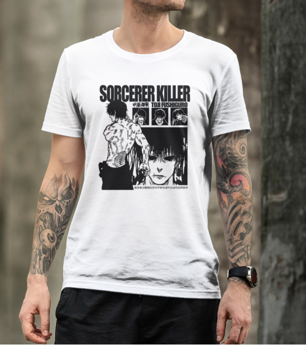 SORCERER KILLER TOJI FUSHIGURO Jujutsu Kaisen Manga Panels T-Shirt