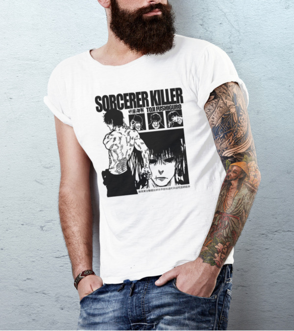 SORCERER KILLER TOJI FUSHIGURO Jujutsu Kaisen Manga Panels T-Shirt