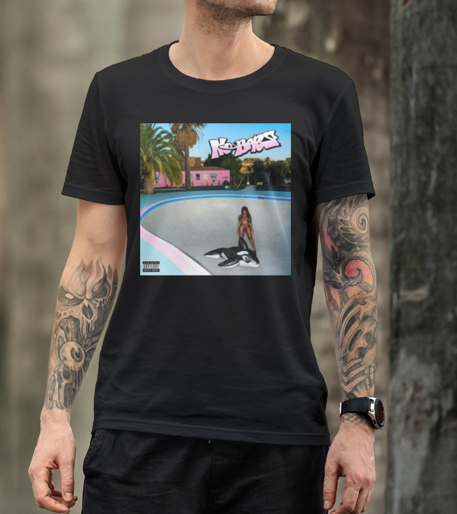 Thegirljt No Bars Inflatable Whale Pool Void Pink House Palm Trees T-Shirt