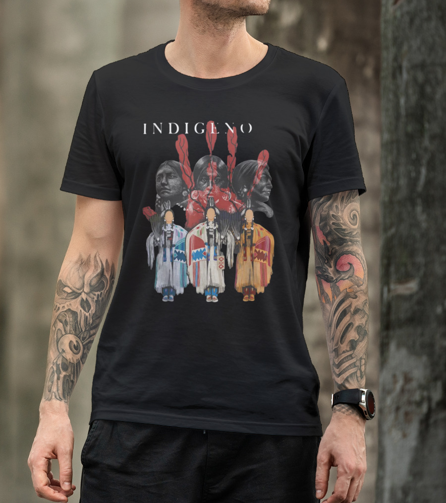 INDIGENO Native American Indigenous Red Hand Indian Ravens T-Shirt