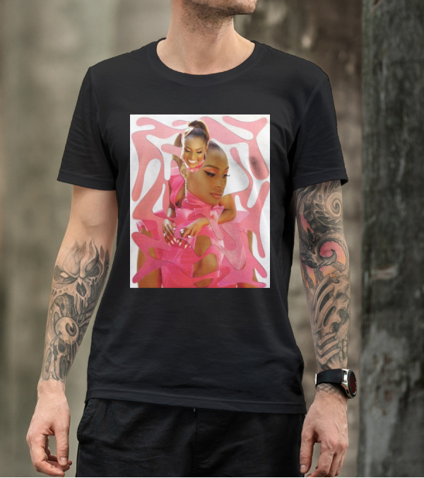 Ian Woods Issa Rae At The Barbie Fragmented Pink T-Shirt
