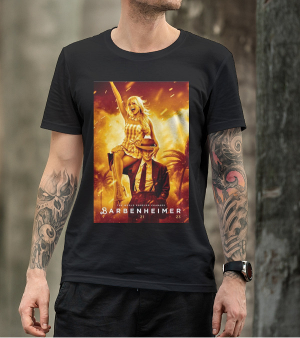 Barbenheimer 7 21 23 The World Forever Changes Stevereevesart T-Shirt
