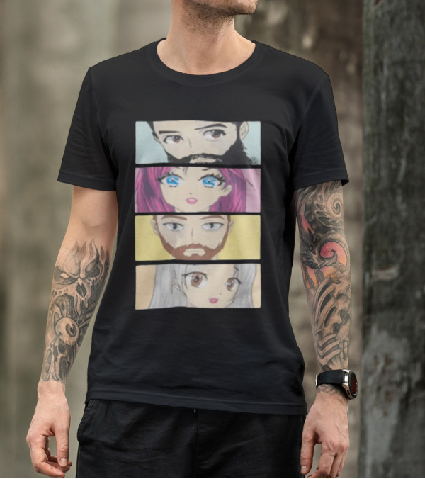 Skillet Anime Characters Manga Style Portraits T-Shirt