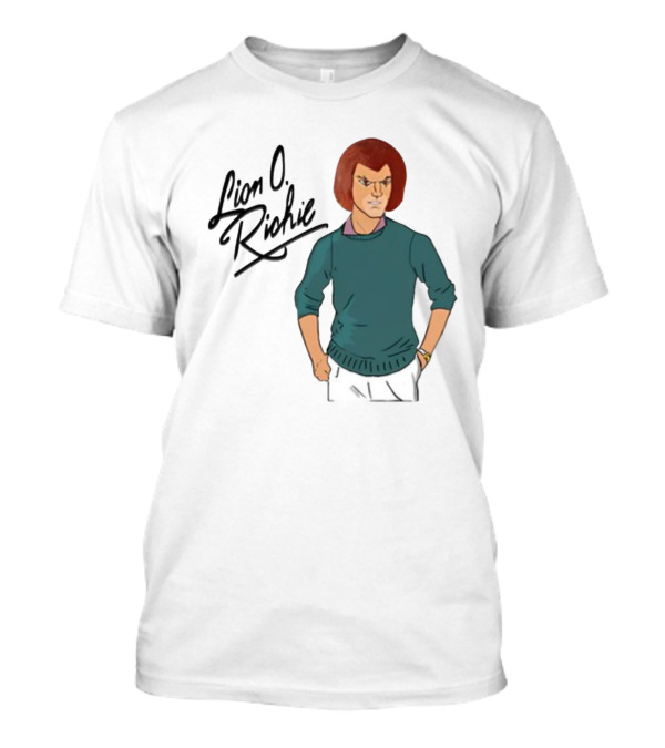 Forallnerds Lion O. Richie Cartoon Character In Green Sweater With Signature T-Shirt