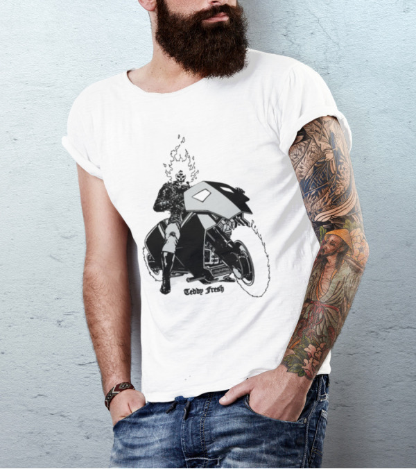 Teddy Fresh Ghost Rider Motorcycle Flame T-Shirt