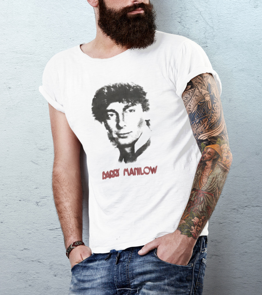 Barry Manilow Iconic Music Figure Black And Red T-Shirt