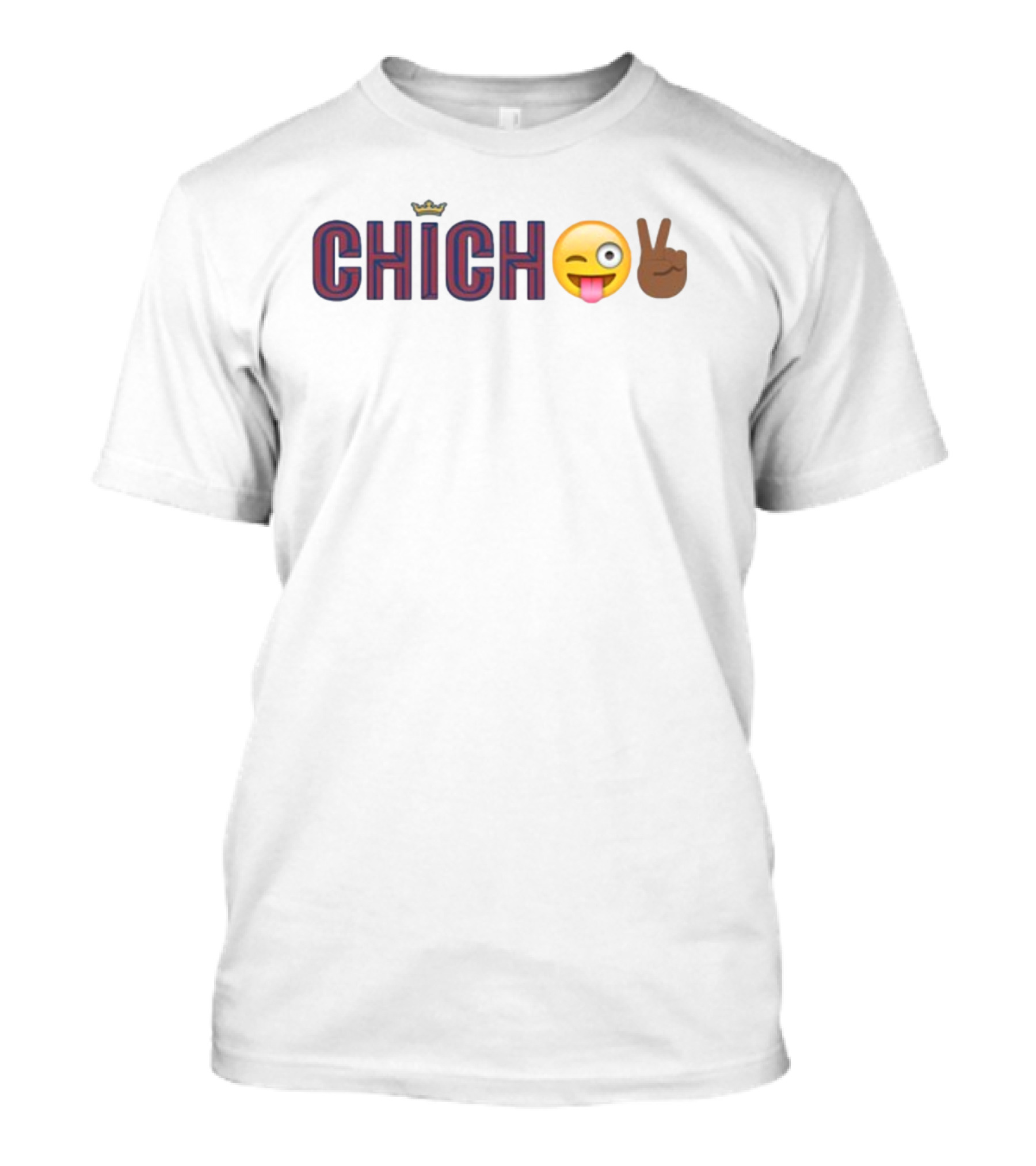 Chicho Crown Winking Face Peace Sign Emoji T-Shirt