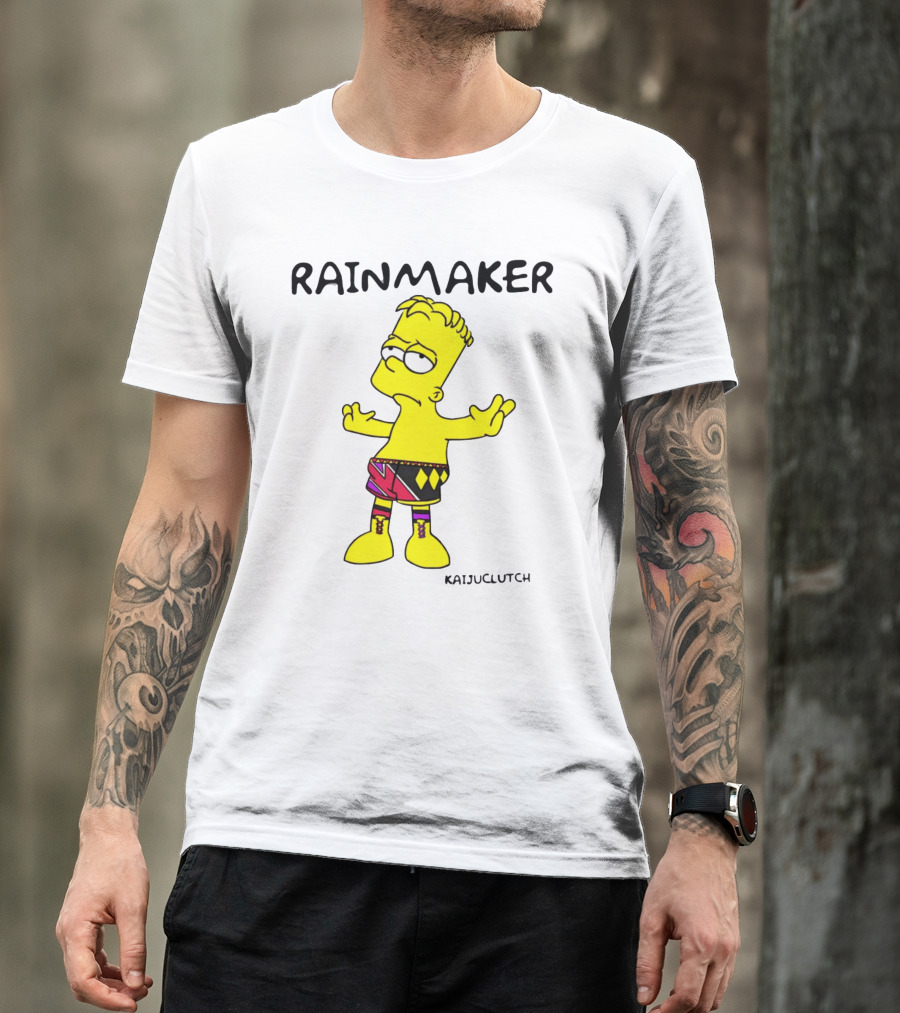 Rainmaker Wrestler Cartoon Character In Colorful Shorts T-Shirt