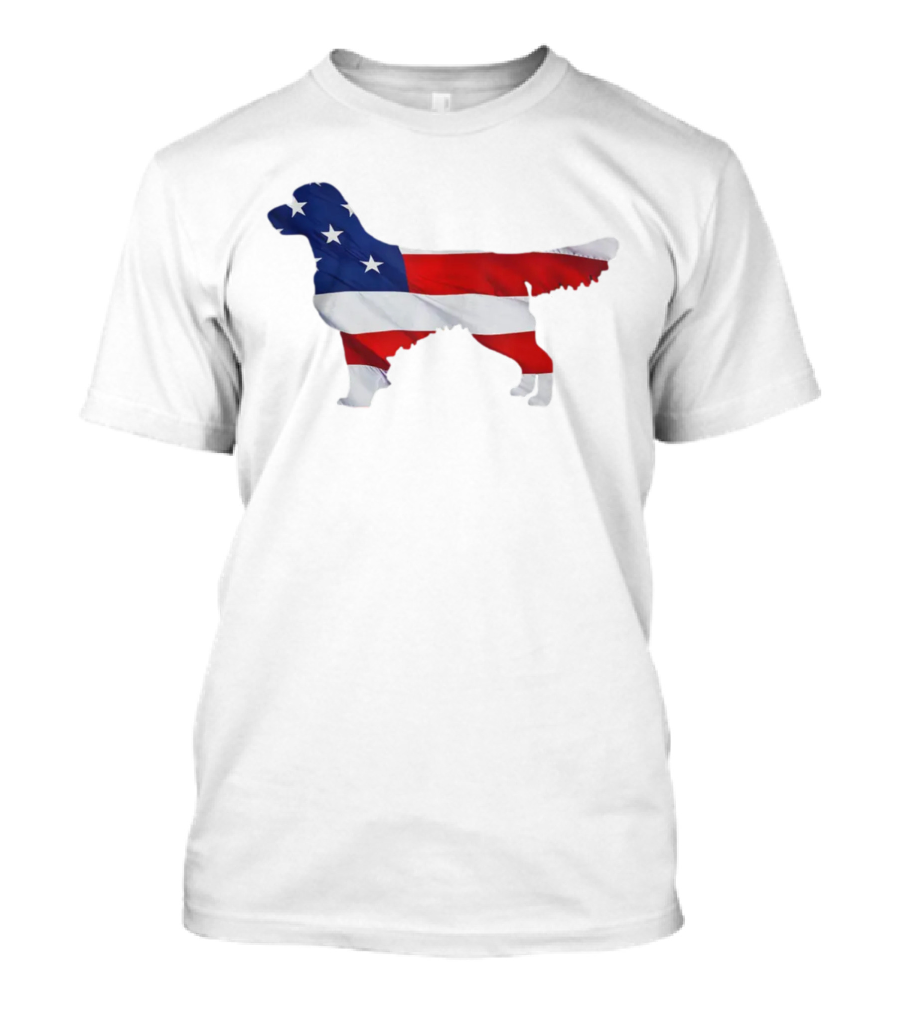 4th July Independence Day USA American Flag Golden Retriever T-Shirt