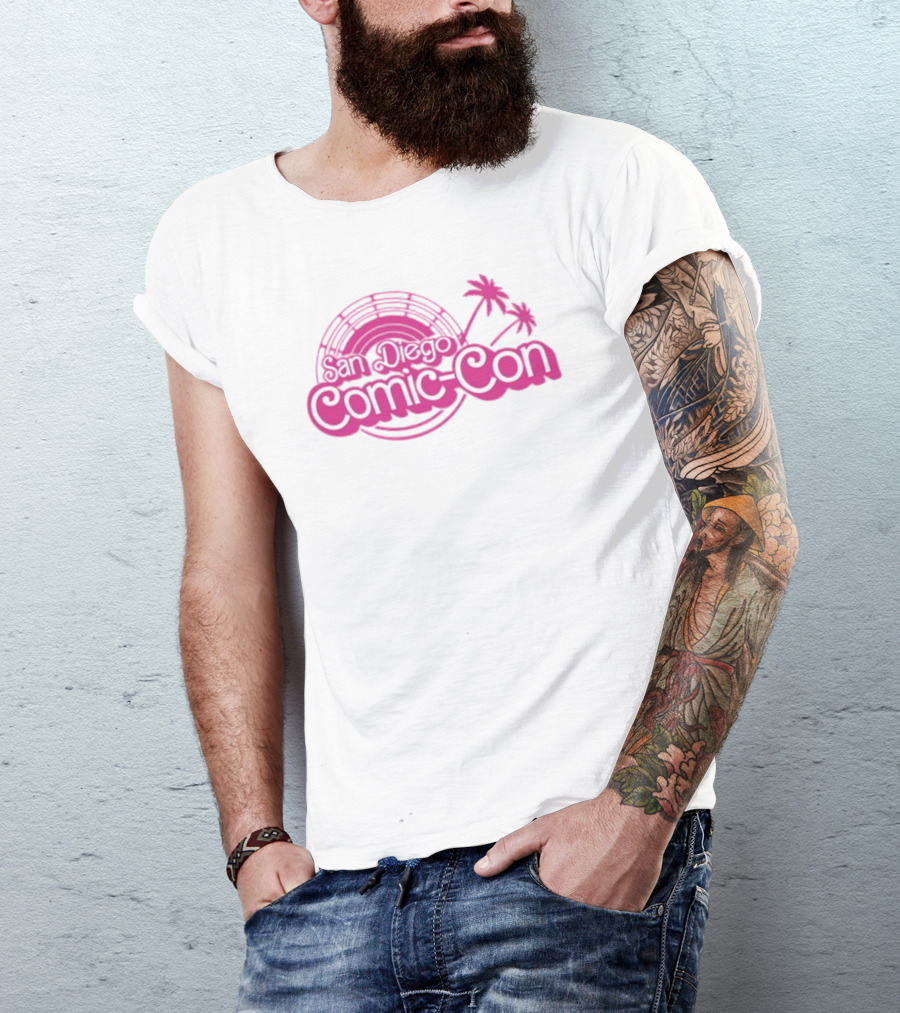 San Diego Comic-Con Pink Retro Palm Trees T-Shirt