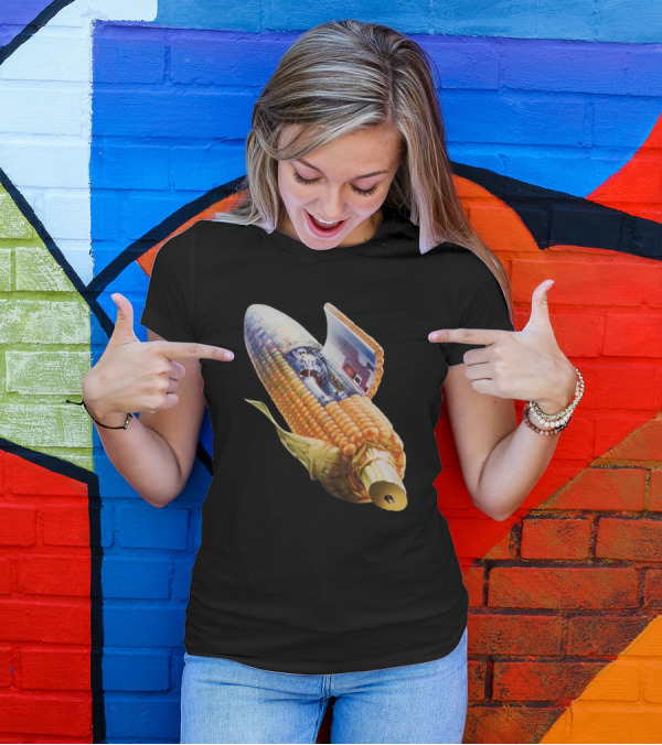 70s Sci-Fi Corn Grass Spacecraft Hybrid T-Shirt
