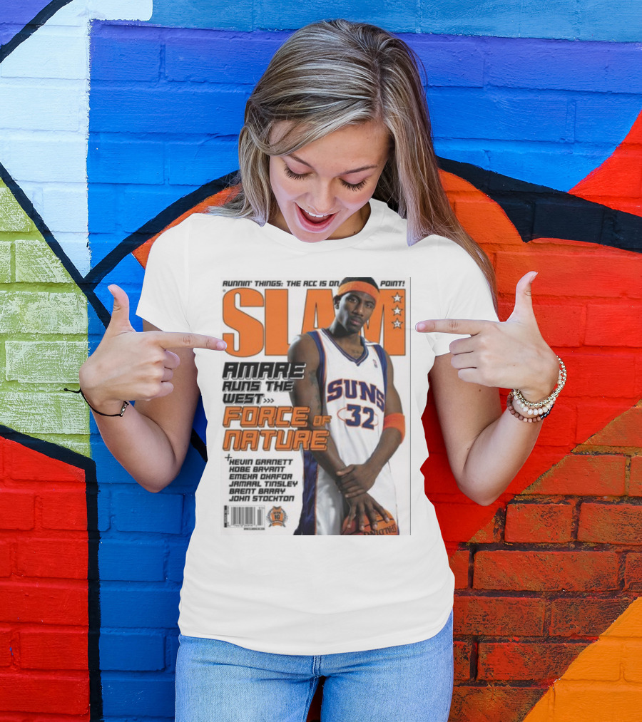 SLAM Amare Runs The West Force Of Nature Suns Basketball Star T-Shirt