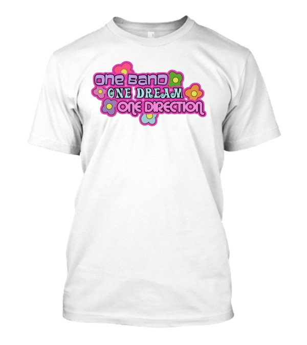 One Band One Dream One Direction Mustardyardpress Flowers T-Shirt