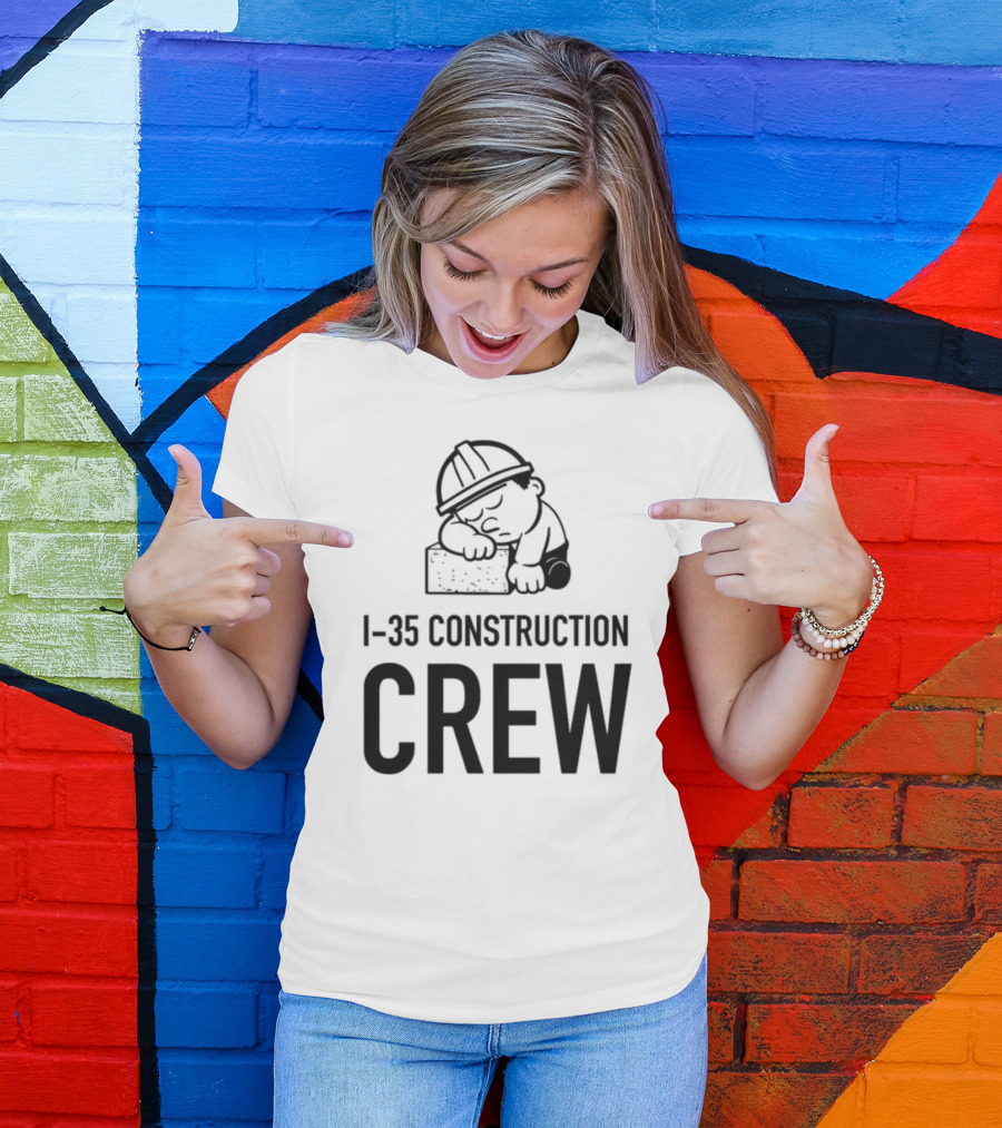 Texashumor I-35 Construction Crew Sleeping Worker T-Shirt
