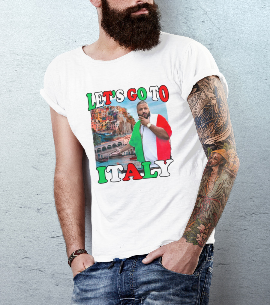 Funnyahhtees Let’s Go To Italy Dj Khaled Colorful Coastal Adventure T-Shirt
