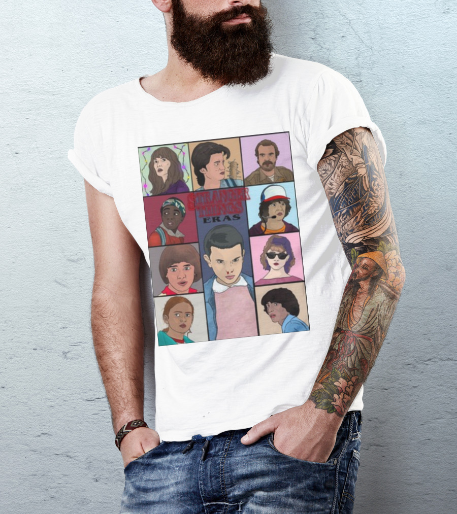 Stranger Things Eras Character Collage T-Shirt