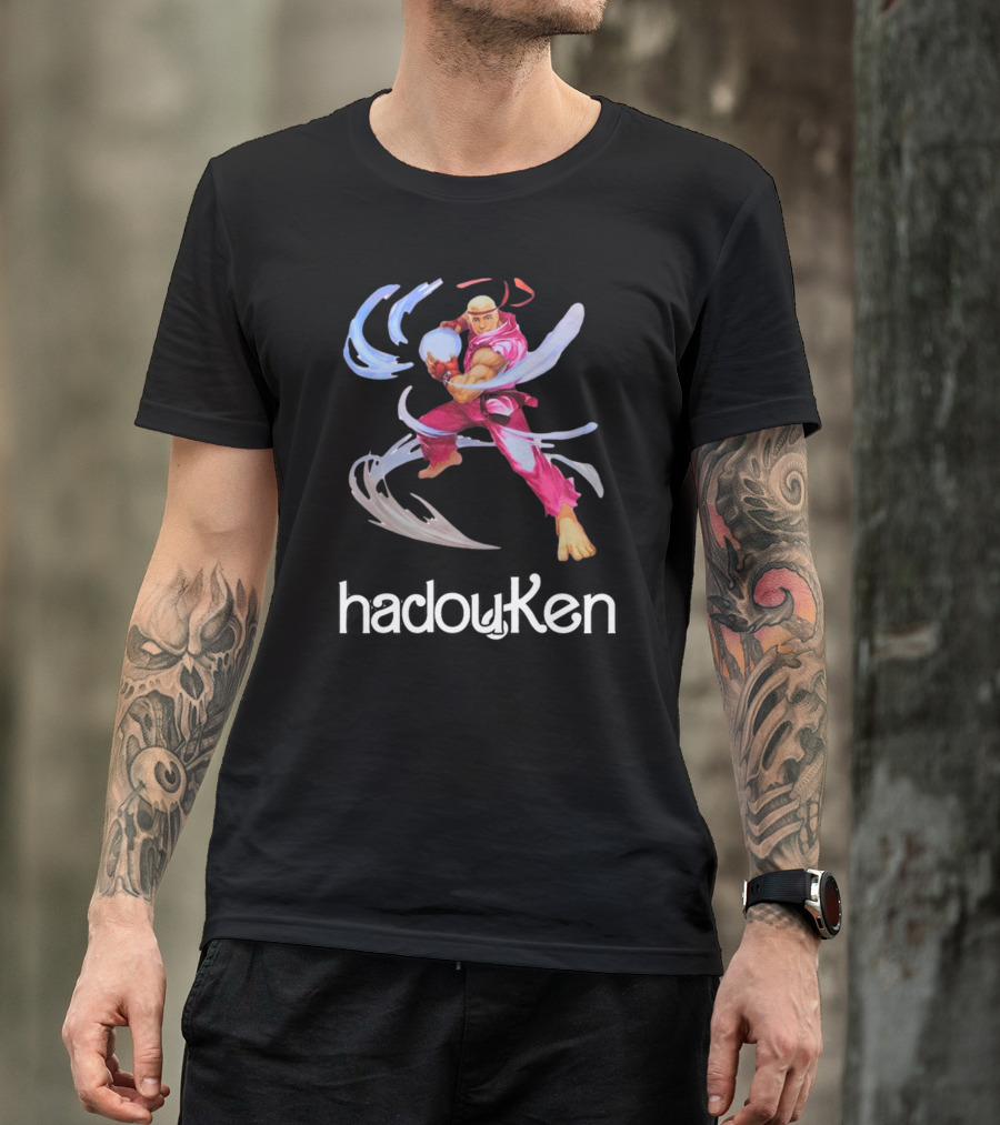 Hadouken Gaymer Barbie Ken Street Fighter Crossover T-Shirt
