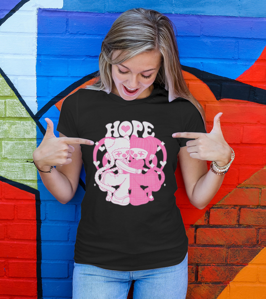 Lizigrace Hope Pink Hearts Embrace T-Shirt