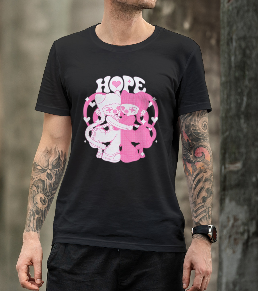 Lizigrace Hope Pink Hearts Embrace T-Shirt