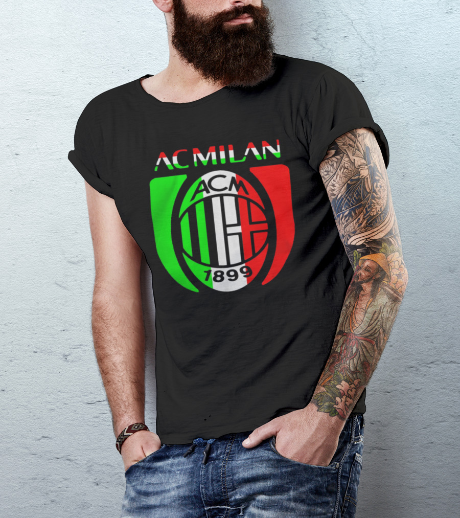 AC Milan ACM 1899 Logo Italy Flag T-Shirt