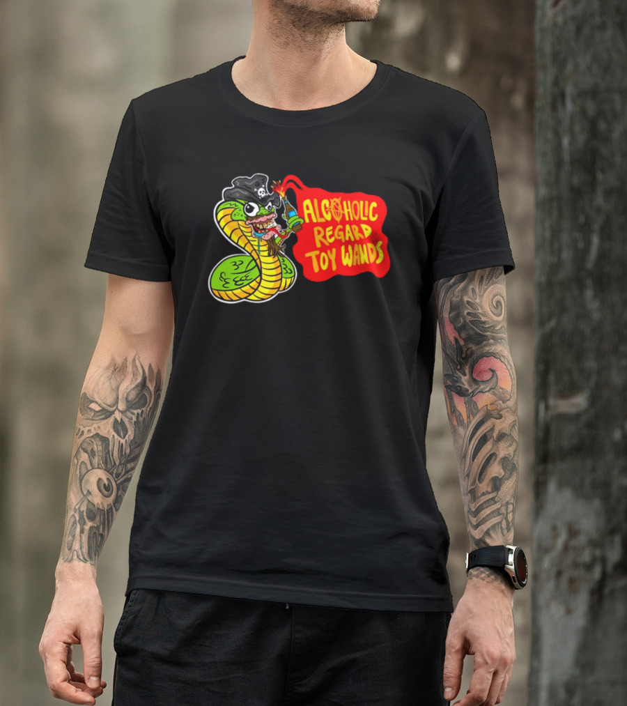 ALCOHOLIC REGARD TOY WANDS Snake Pirate Drinking T-Shirt