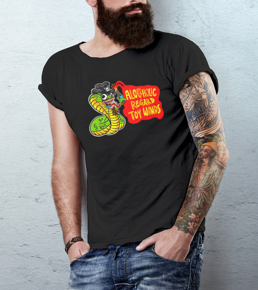 ALCOHOLIC REGARD TOY WANDS Snake Pirate Drinking T-Shirt