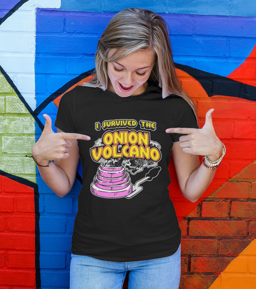I Survived The Onion Volcano Hibachi Grill Smoke Spatula Scene T-Shirt