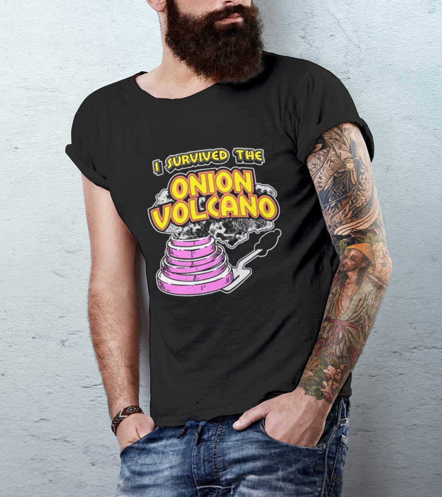 I Survived The Onion Volcano Hibachi Grill Smoke Spatula Scene T-Shirt