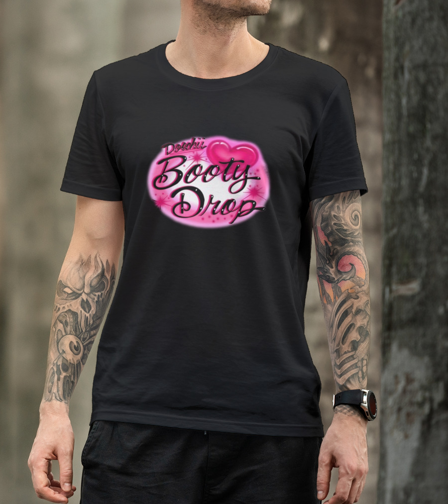 Doechii Booty Drop Heart Pink Bubble Lettering T-Shirt